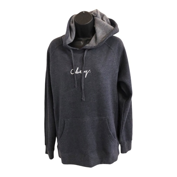 Obey charcoal gray oversized monogrammed hoodie size large new - Picture 4 of 9
